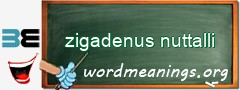 WordMeaning blackboard for zigadenus nuttalli